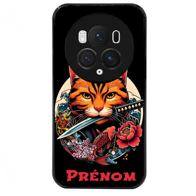 Coque noire taperso pour Magic 5 6 LITE et PRO avec motif chat carpe koii japan personnalise protection antichoc personnalisée