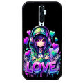 Coque noire taperso pour OPPO Reno 2 et 2Z avec motif anime manga et love protection antichoc personnalisée