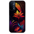Coque noire taperso pour OPPO A54 et A74 5G avec motif tropical jaune protection antichoc personnalisée