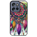 Coque noire taperso pour Moto Edge 60 et Neo Fusion Pro avec motif dreamcatcher et mandala protection antichoc personnalisée