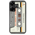 Coque noire taperso pour POCO M6 4G avec motif cassette grise personnalisable protection antichoc personnalisée