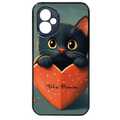 Coque noire taperso pour Honor 400 et Lite Pro Smart avec motif chat et coeur avec prenom protection antichoc personnalisée