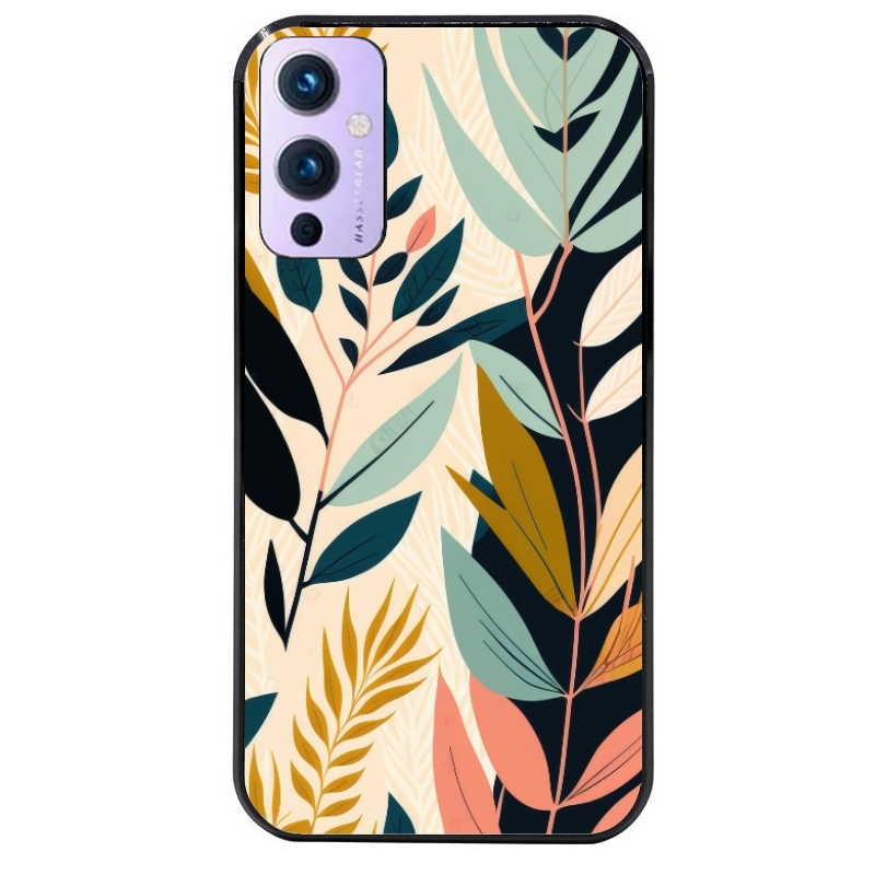 Coque noire taperso pour OnePlus 9 et 9 PRO avec motif vintage et fleur protection antichoc personnalisée