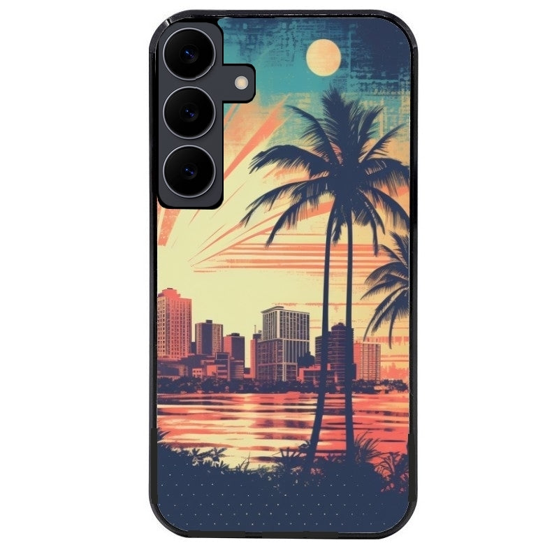 Coque noire taperso pour galaxy A06 A16 A26 A36 A56 avec motif hawaii retro protection antichoc personnalisée
