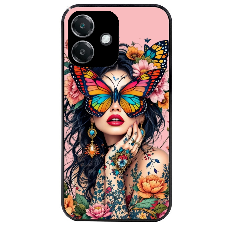 Coque noire taperso pour OPPO A40 avec motif femme papillon protection antichoc personnalisée