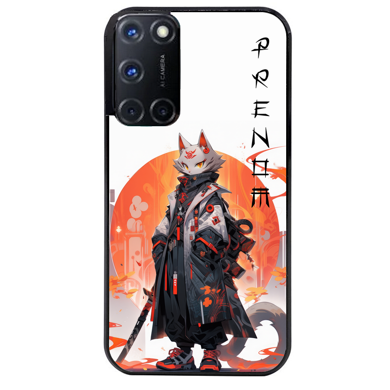 Coque noire taperso pour OPPO A72 4G avec motif anime chat japan personnalise protection antichoc personnalisée