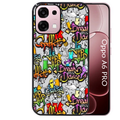 Coque noire taperso pour OPPO A6 PRO 4G et 5G avec motif tag et graffiti protection antichoc personnalisée