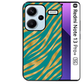 Coque noire taperso pour Redmi Note 13 PRO PLUS 5G avec motif zebre vert protection antichoc personnalisée