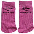 Chaussettes paillettes rose motif atsem en vacances