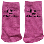 Chaussettes paillettes rose motif atsem en vacances