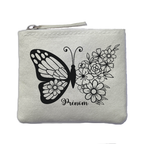 Chaussettes personnalisée paillettes rose motif papillon et fleur