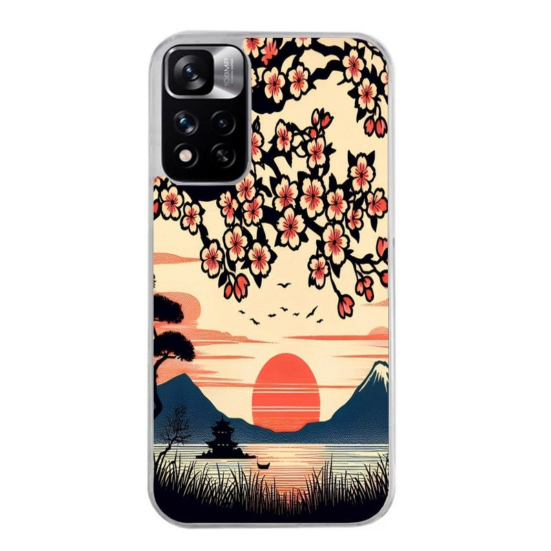 Coque taperso pour Redmi Note 11 4G PRO 5G 11S avec motif japan cerisier protection antichoc personnalisée