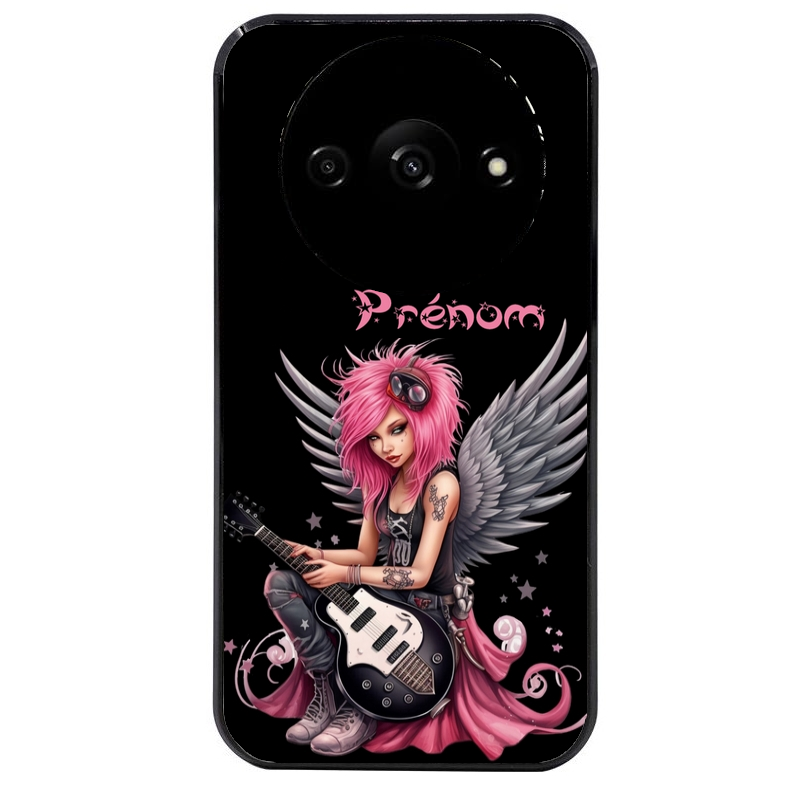 Coque noire taperso pour Redmi A3 avec motif fee rock personnalisee protection antichoc personnalisée