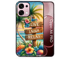 Coque noire taperso pour OPPO A6 PRO 4G et 5G avec motif tropical vacances protection antichoc personnalisée