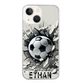 Coque taperso pour Iphone 13 et PRO MINI PRO MAX avec motif foot beton personnalisee protection antichoc personnalisée