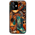 Coque noire taperso pour OPPO A40 avec motif cow boy et texas automne protection antichoc personnalisée