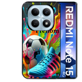 Coque noire taperso pour Redmi Note 15 et PRO PLUS 4G 5G avec motif foot color personnalisee protection antichoc personnalisée