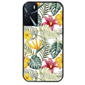 Coque noire taperso pour OPPO A16 et A16S avec motif jungle et fleur hibiscus protection antichoc personnalisée