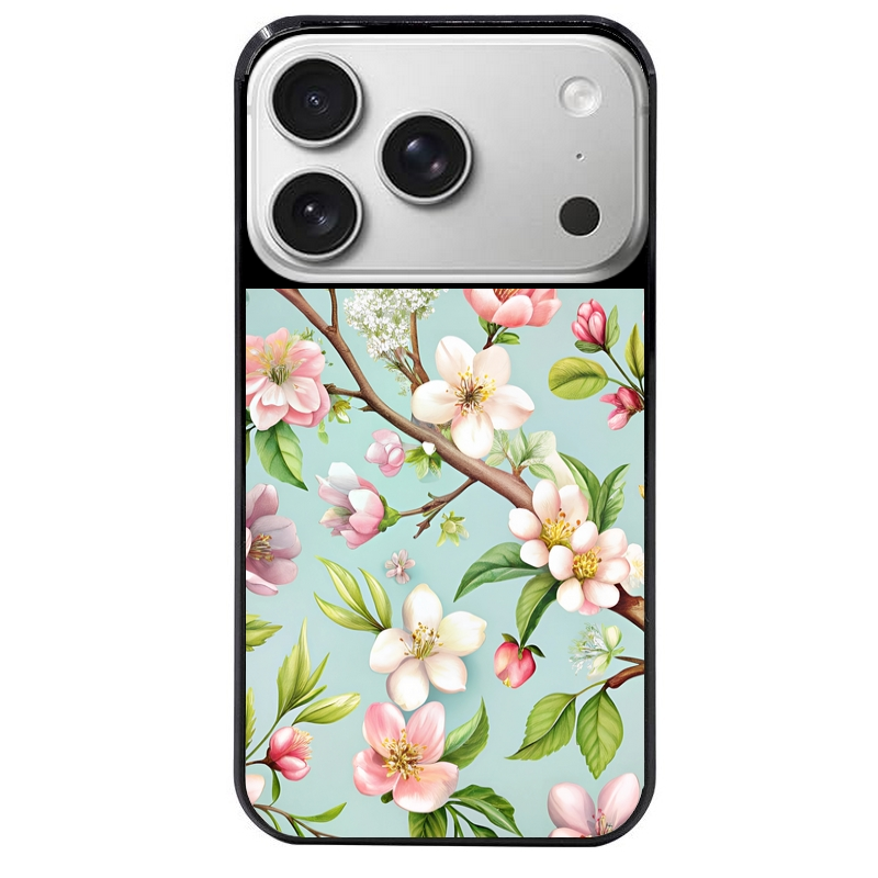 Coque noire taperso pour Iphone 17 17E AIR MAX PRO avec motif fleur de printemps protection antichoc personnalisée