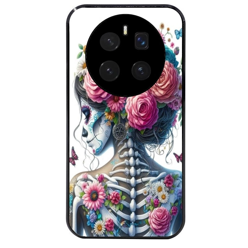 Coque noire taperso pour Magic 7 LITE et PRO avec motif tete de mort calavera papillon protection antichoc personnalisée