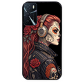 Coque noire taperso pour OPPO A16 et A16S avec motif tete de mort rock protection antichoc personnalisée