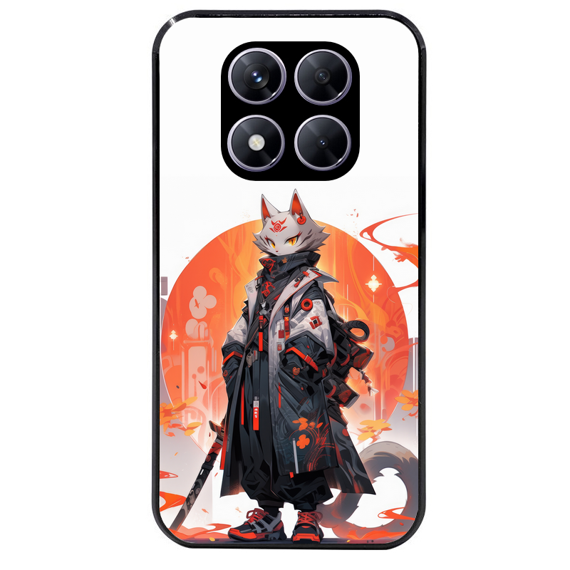 Coque noire taperso pour Redmi Note 14 et PRO PLUS 4G 5G avec motif anime chat japan personnalise protection antichoc personnalisée
