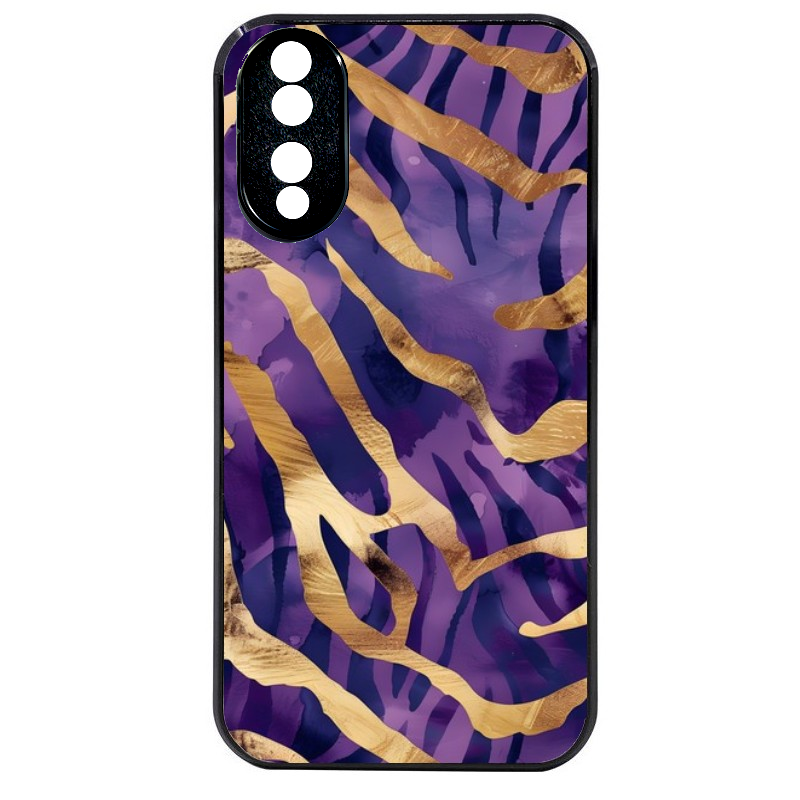 Coque noire taperso pour Honor 70 LITE 90 et LITE avec motif zebre violet protection antichoc personnalisée