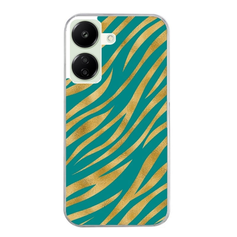 Coque taperso pour POCO C65 4G avec motif zebre vert protection antichoc personnalisée
