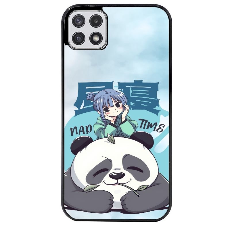 Coque noire taperso pour galaxy A22 A32 A52 A52S 4G 5G  avec motif panda anime protection antichoc personnalisée