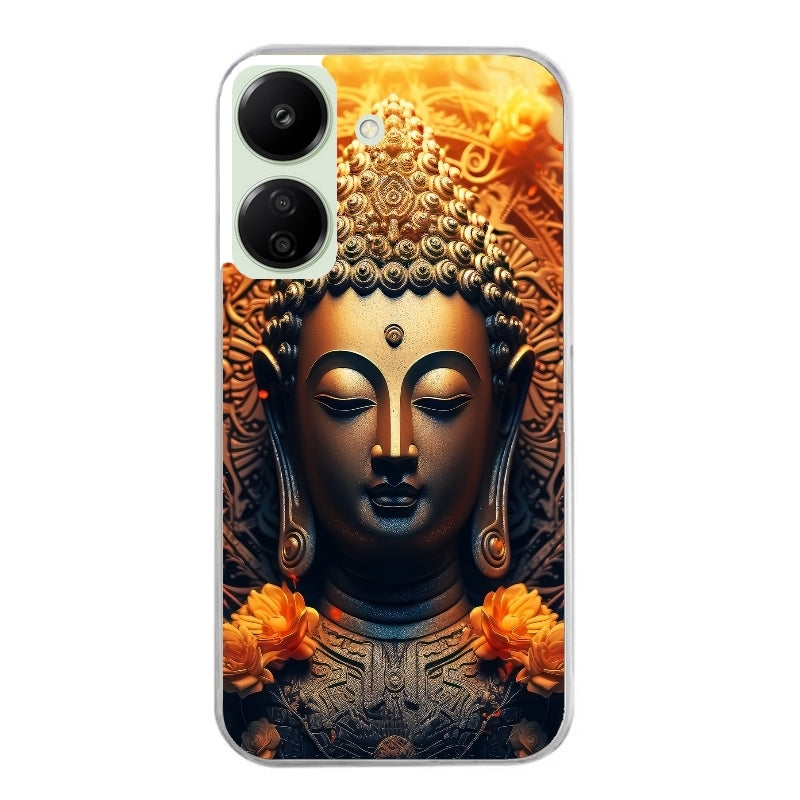 Coque taperso pour POCO C65 4G avec motif bouddha et fleur protection antichoc personnalisée