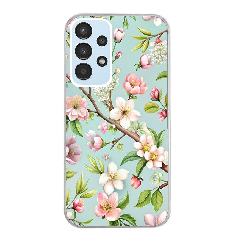 Coque taperso pour Galaxy A13 4G et 5G A23 A53 avec motif fleur de printemps protection antichoc personnalisée