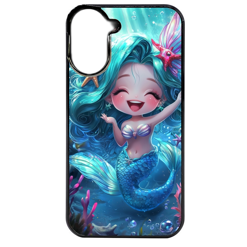 Coque noire taperso pour POCO C71 4G avec motif sirene style anime protection antichoc personnalisée