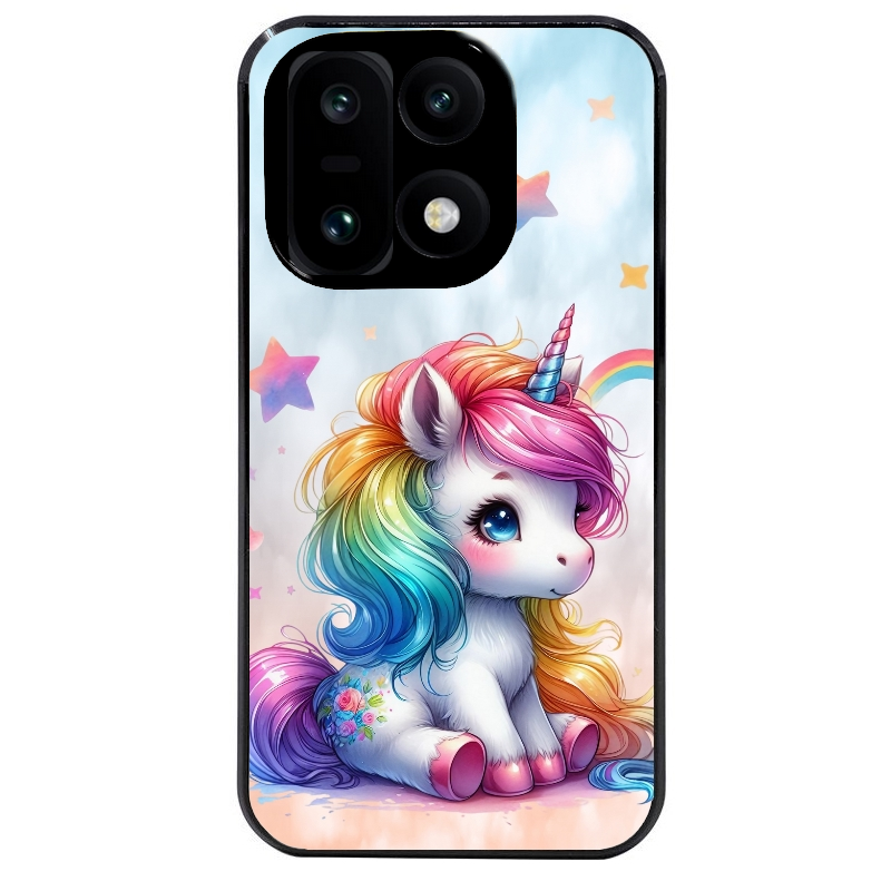 Coque noire taperso pour OnePlus 15 avec motif licorne et etoiles protection antichoc personnalisée