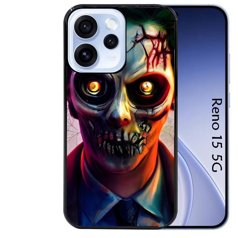 Coque noire taperso pour OPPO Reno 15 et F FS 5G motif joker style zombie protection antichoc personnalisée
