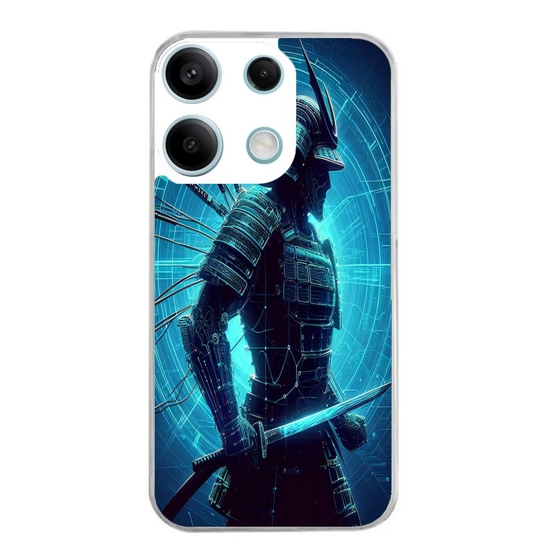 Coque taperso pour POCO X6 5G avec motif samourai bleu protection antichoc personnalisée