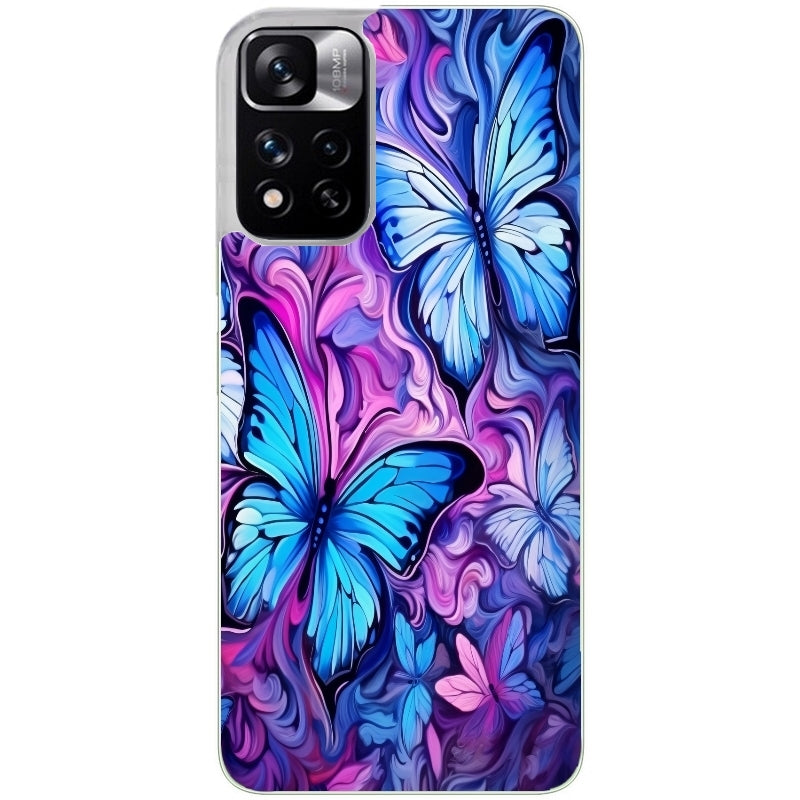 Coque taperso pour Redmi Note 12 4G 5G PRO 4G avec motif papillon violet uv protection antichoc personnalisée