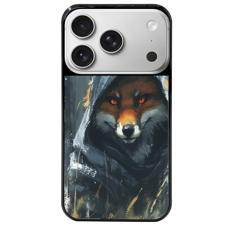 Coque noire taperso pour Iphone 17 17E AIR MAX PRO avec motif renard fox des bois protection antichoc personnalisée