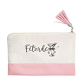 Pochette motif fetarde en toile et simili cuir