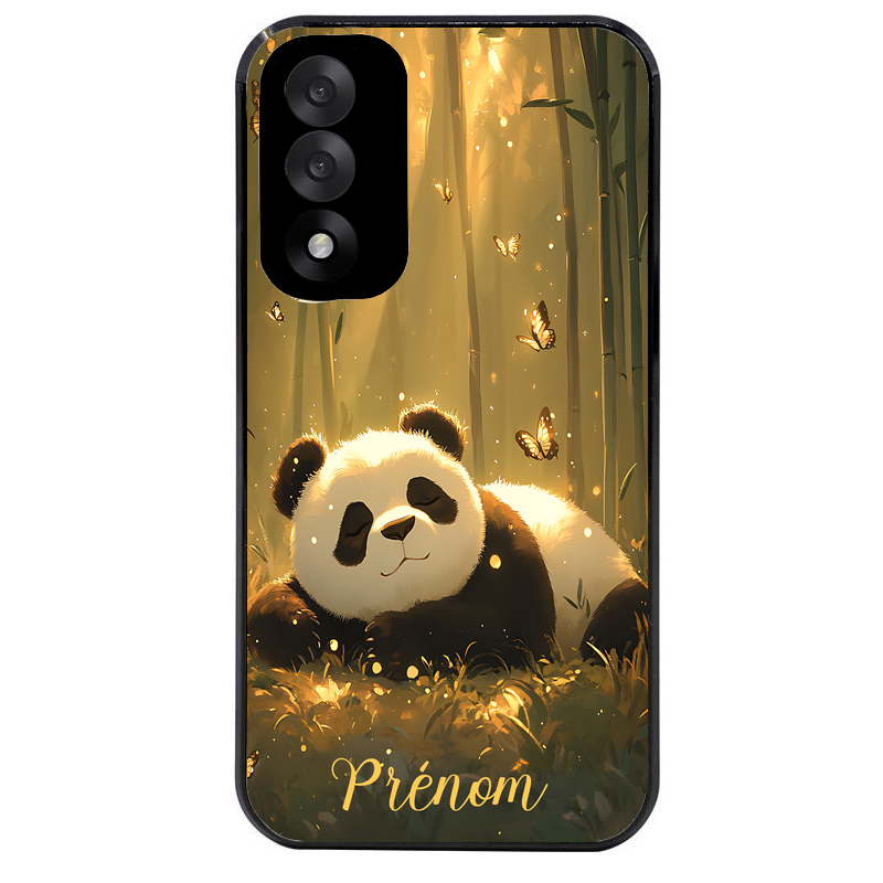 Coque noire taperso pour OnePlus Nord 5 avec motif panda et papillon personnalisee protection antichoc personnalisée