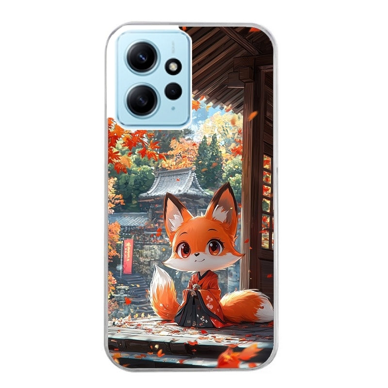 Coque taperso pour Redmi Note 12 4G 5G PRO 4G avec motif renard et fox anime protection antichoc personnalisée