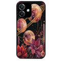 Coque noire taperso pour OPPO A40 avec motif astro et fleurs protection antichoc personnalisée