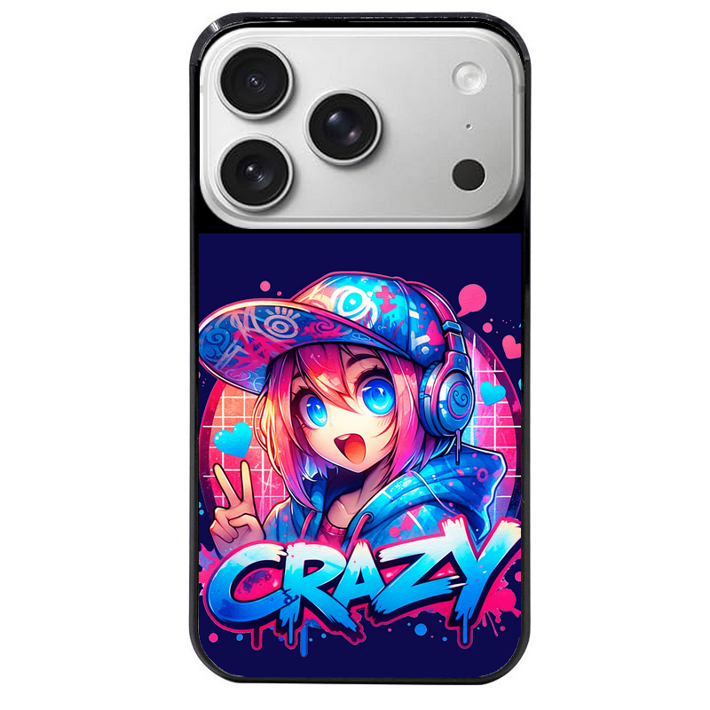 Coque noire taperso pour Iphone 17 17E AIR MAX PRO avec motif anime crazy protection antichoc personnalisée