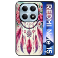 Coque noire taperso pour Redmi Note 15 et PRO PLUS 4G 5G avec motif dreamcatcher et papillon protection antichoc personnalisée