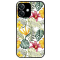 Coque noire taperso pour OPPO A40 avec motif jungle et fleur hibiscus protection antichoc personnalisée