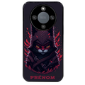 Coque noire taperso pour Magic 5 6 LITE et PRO avec motif chat samourai personnalise protection antichoc personnalisée