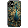 Coque noire taperso pour OPPO A5 PRO 4G et 5G avec motif paon bijoux protection antichoc personnalisée