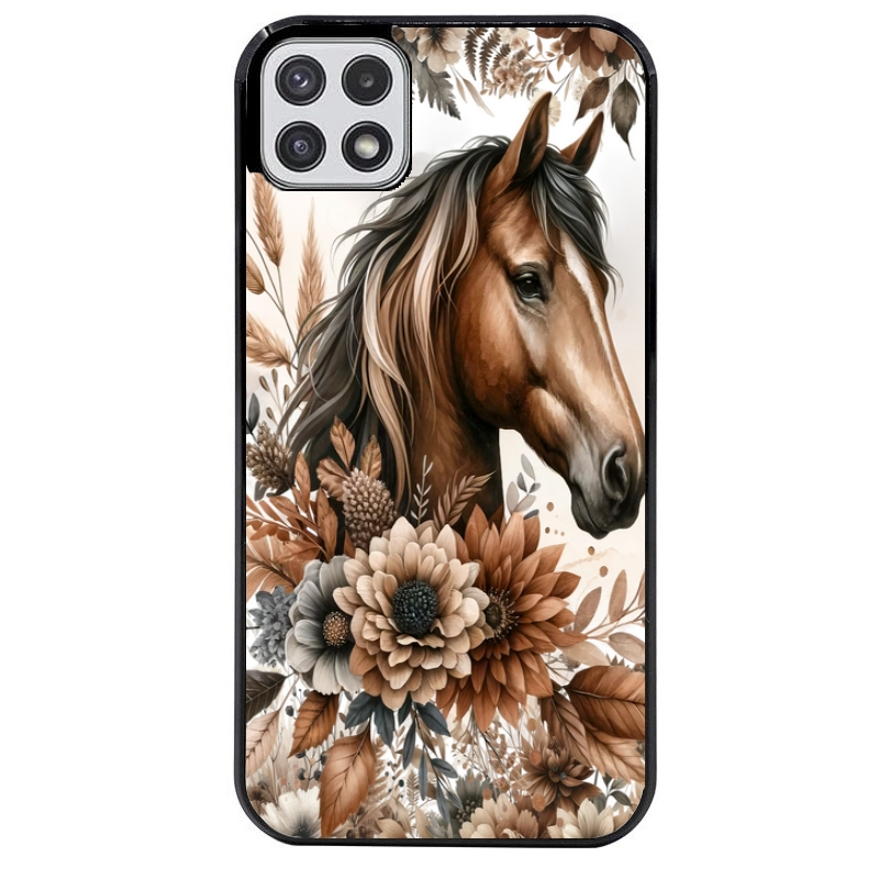 Coque noire taperso pour galaxy A22 A32 A52 A52S 4G 5G  avec motif cheval automne protection antichoc personnalisée