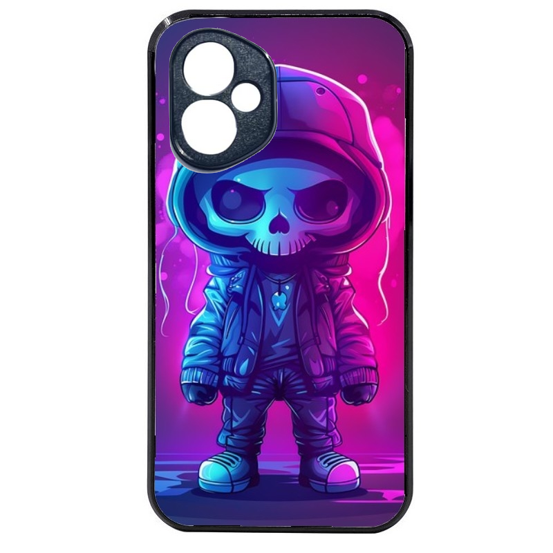 Coque noire taperso pour Honor 400 et Lite Pro Smart avec motif tete de mort skull fluo protection antichoc personnalisée