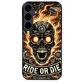Coque noire taperso pour galaxy A06 A16 A26 A36 A56 avec motif tete de mort flamme protection antichoc personnalisée