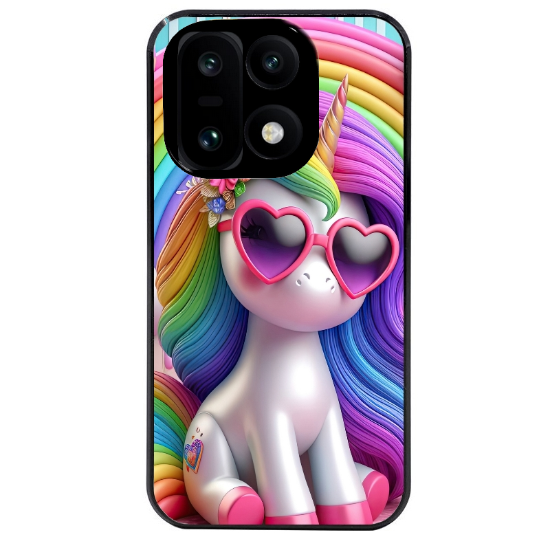 Coque noire taperso pour OnePlus 15 avec motif licorne pop art protection antichoc personnalisée